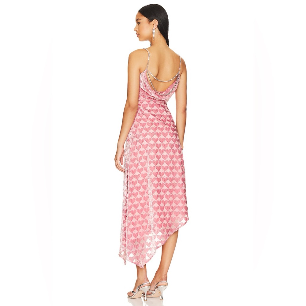 MAJORELLE Trixie Midi Dress in Pink Hearts 🩷